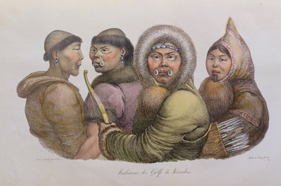 Eingeborene des Golfs von Kotzebue, Alaska, aus Voyage Pittoresque Autour du Monde, veröffentlicht 1822 von Ludwig Choris
